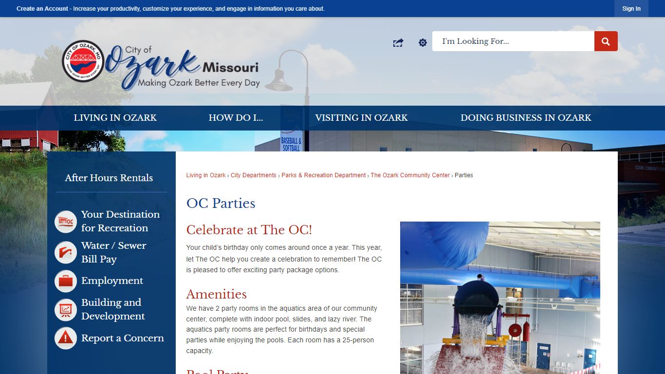 OC Parties | Ozark, MO - Official Website