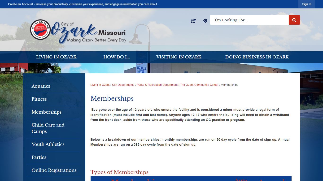 Memberships | Ozark, MO - Official Website