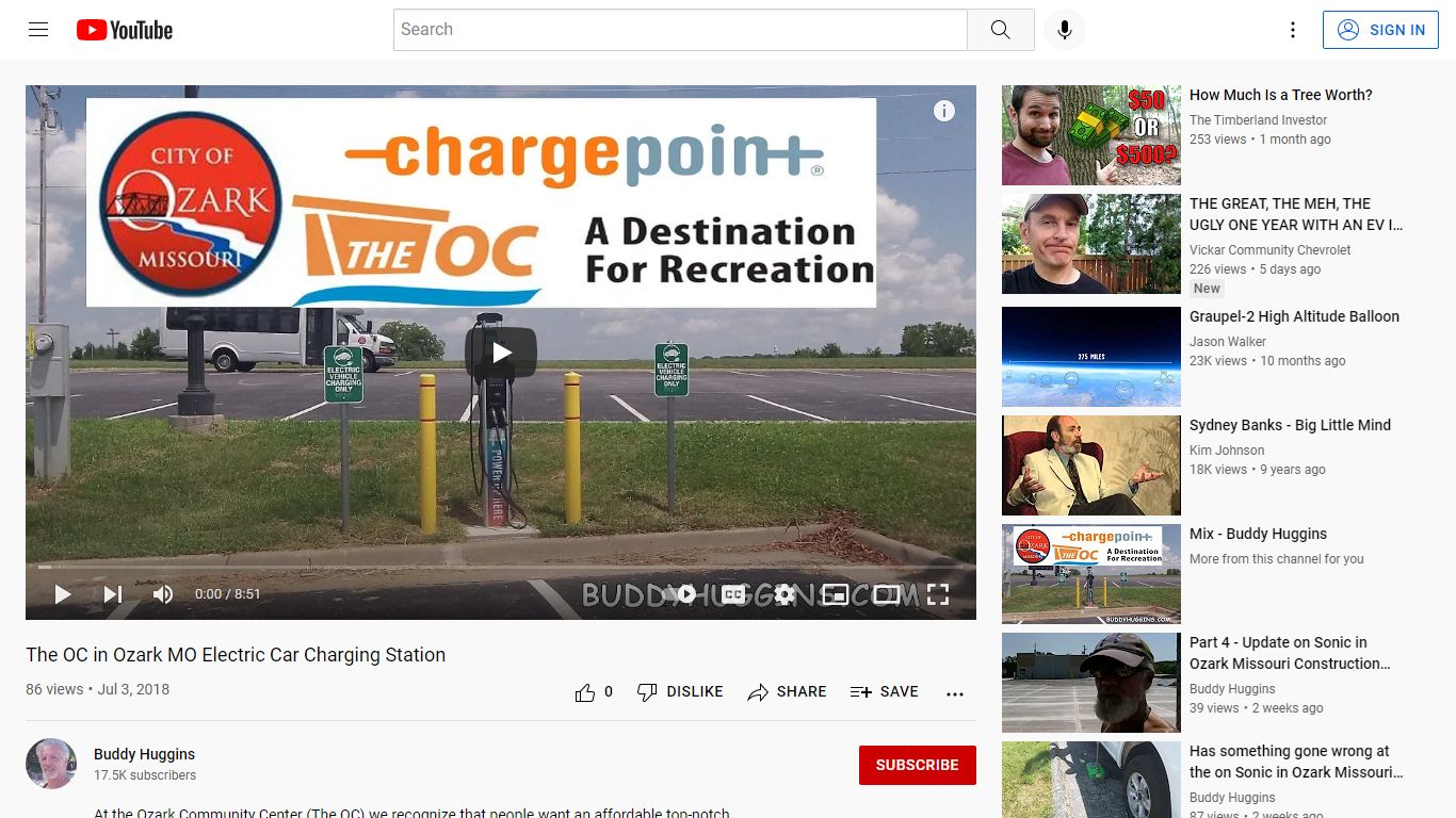 The OC in Ozark MO Electric Car Charging Station - YouTube